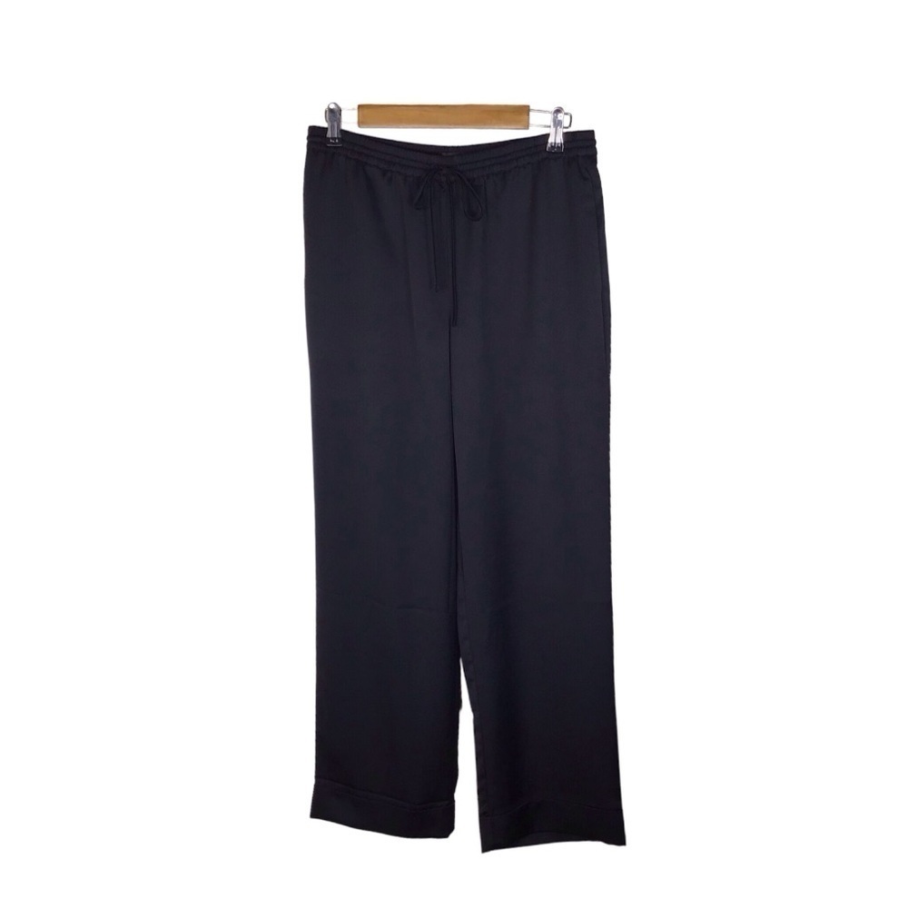 NWT J. Crew Drawstring Cuffed Crepe Pants in Black Size 8.